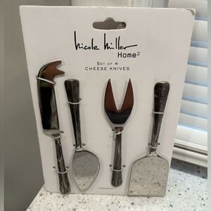Nicole Miller Home Silver Cheese Knives Set of 4